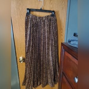 PLEATED CHETTAH PRINT SKIRT